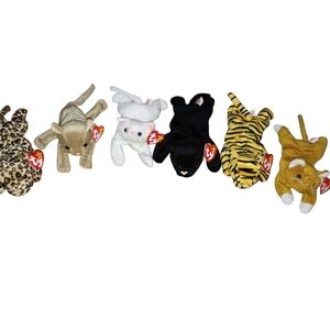 6 Piece Vintage Ty Beanie Baby Cat Set